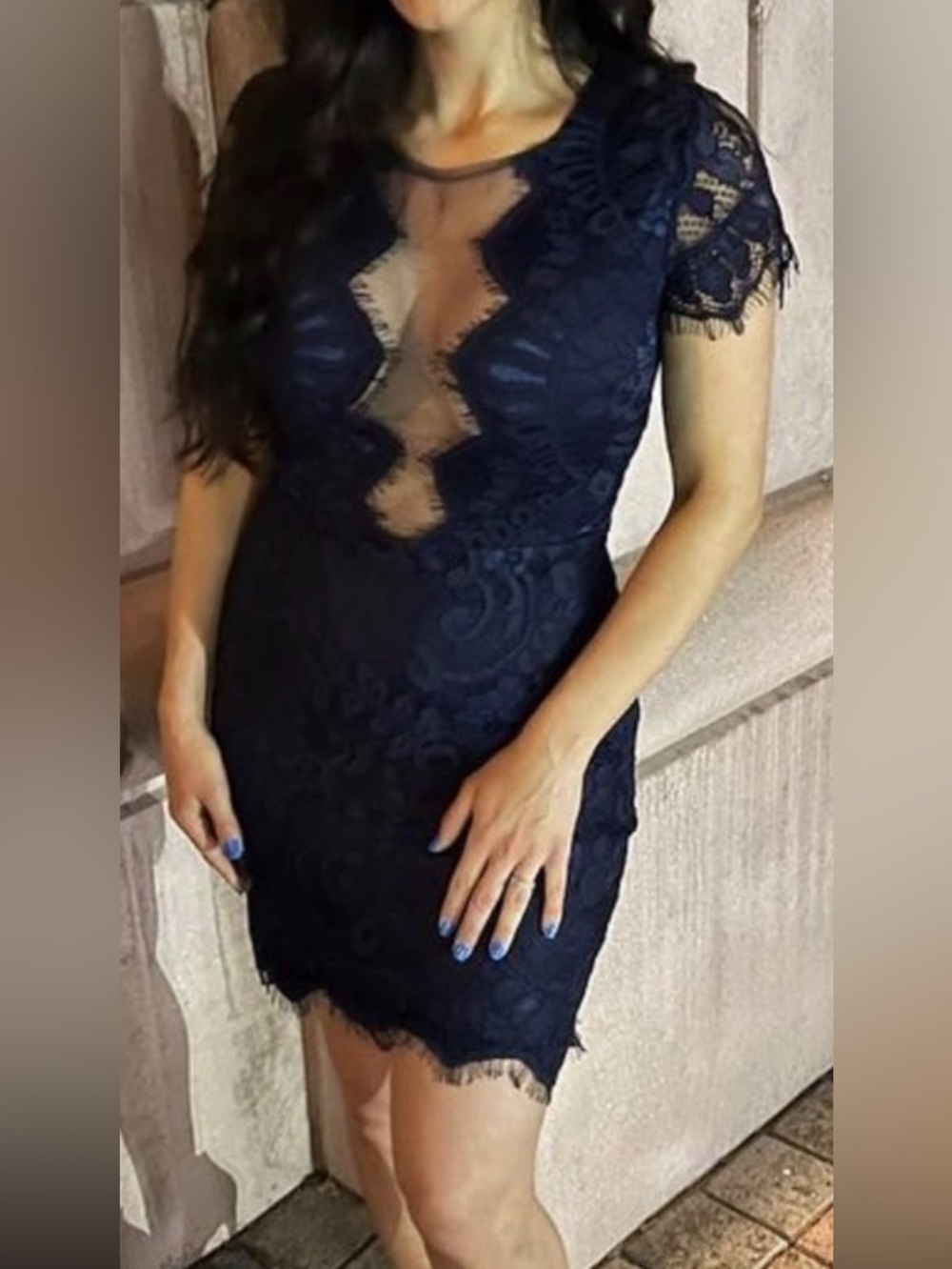 Love X Design Navy Blue Lace Sheath Dress | XS | NWT | Nordstrom Rack